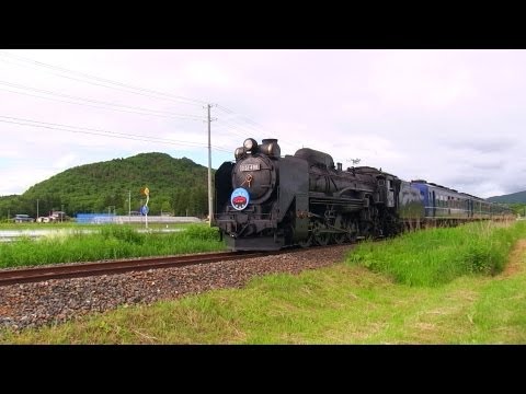 D51形蒸気機関車 Japanese Steam Locomotive SL D51 498 Running in Iwate Japan SLイーハトーブいわて物語号・SL銀河ドリーム号