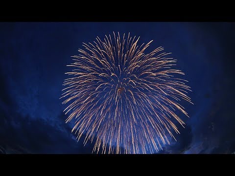 神明の花火大会 Japan 4K Shinmei Fireworks Festival 2017 | Opening~Grand Star mine オープニング 二尺 特大スターマイン