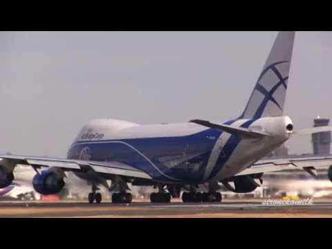 成田国際空港 貨物機離陸 AirBridge Cargo Airlines Boeing 747-400F Takeoff from Tokyo Narita int&#039;l Airport ジャンボ