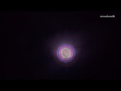 4K Japan Firework quintuplicate pistils Color Change chrysanthemum shell いものこまつり花火大会 2016 五重芯変化菊