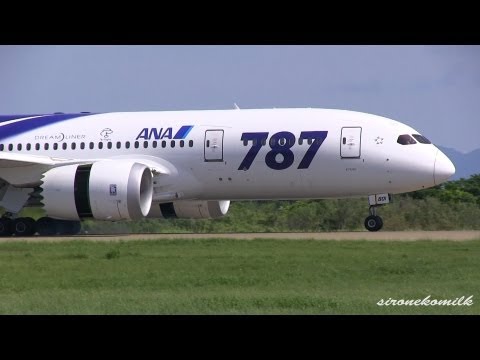 全日本空輸 ボーイング787 ANA Boeing 787-8 First Landing to Japan Akita Airport 秋田空港に初就航 最新鋭旅客機の着陸