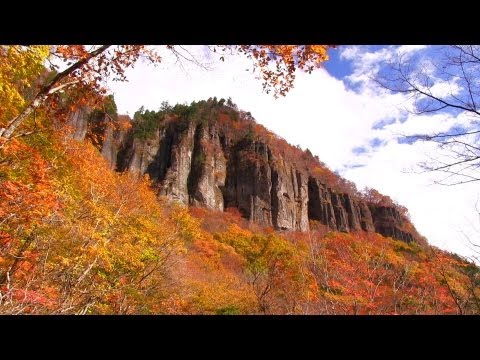 二口峡谷 名勝磐司岩の紅葉 Autumn Leaves in Futakuchi Banji-Iwa Gorge | Nature in Miyagi Japan 秋保の風景 仙台観光