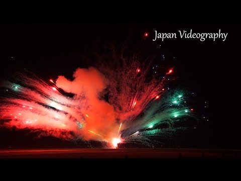 いわせ悠久まつり花火大会 - Iwase Traditional Japanese fireworks praying for a good harvest 唐傘行灯花火 2014