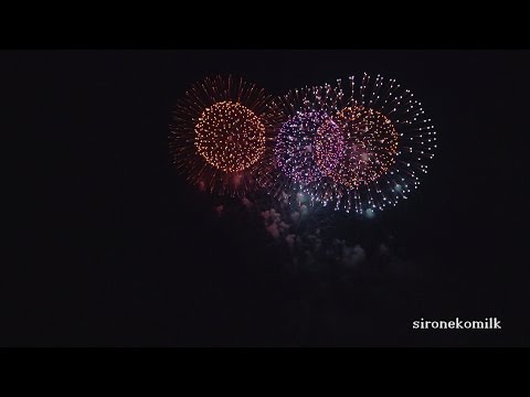 神明の花火大会 Extra large Star mine Display | Japan Shinmei Fireworks Festival 2015 特大スターマイン・仕掛けあり