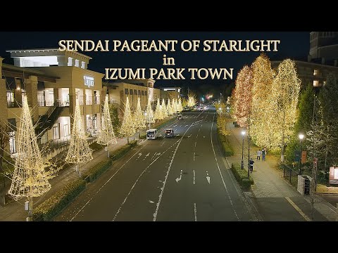 仙台光のページェント in 泉パークタウン Japan 4K Christmas Lights | Sendai Izumi Park Town | イルミネーション 夜景 Night View