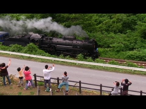 D51形蒸気機関車 Japan D51 type steam locomotive running on the rails of Iwate 「SL銀河ドリーム号」「SLイーハトーブいわて物語号」