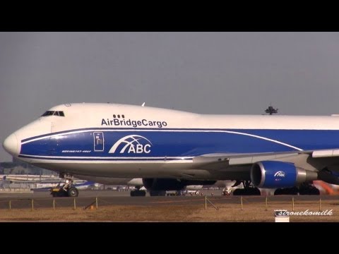 ロシアの貨物機 AirBridgeCargo Airlines Boeing 747-400F Take off from Narita International Airport 成田国際空港