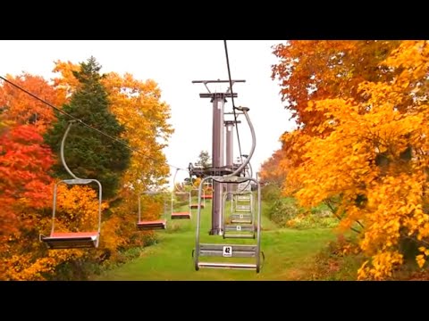 山形蔵王温泉スキー場の紅葉 Beautiful Autumn Leaves in Japan Yamagata Zao Onsen Ski Resort 東北旅行 自然風景 秋の観光名所