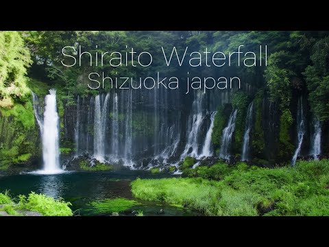 白糸の滝の風景 6K Mt.Fuji Travel Shiraito Waterfall &amp; Nature Sound 夏の富士山観光 静岡の観光名所 Shizuoka Japan