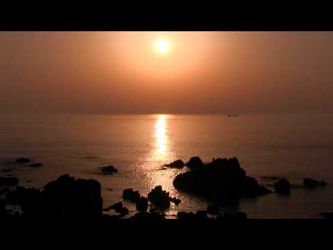 日本の夕陽百選 男鹿入道崎 Japan&#039;s Beautiful Sunset and Ocean, Oga Peninsula in Akita 男鹿半島の風景 秋田観光