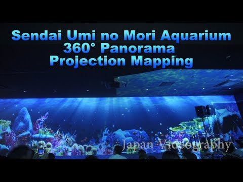 仙台うみの杜水族館 プロジェクションマッピング Japan Sendai Umi no Mori Aquarium 360° Projection Mapping 宮城 テーマパーク