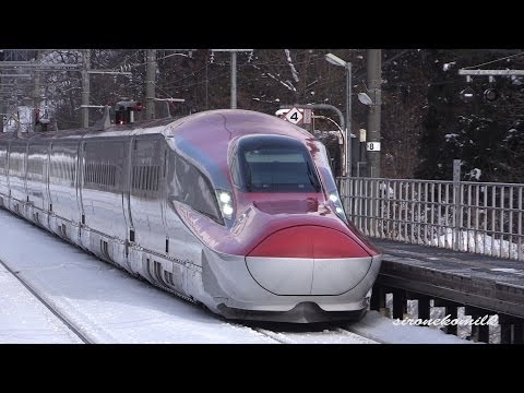 秋田新幹線 E6系 Japanese Bullet Train | Akita Shinkansen E6 Series in Local Railway 冬の東北 走行映像