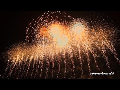 長野えびす講煙火大会 Japan 800 m Music Wide Display | Nagano Ebisuko Fireworks 2014 8号玉100連発特大ワイドスターマイン