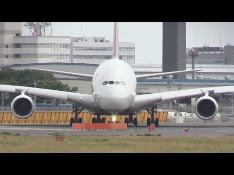 アシアナ航空 エアバスA380 Asiana Airlines Airbus A380-800 Take off from Narita Int&#039;l Airport 成田国際空港 飛行機離陸