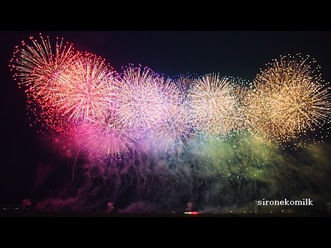 神明の花火大会 Japan Shinmei Fireworks Festival 2015 | Opening Hanabi Show 町制施行10周年記念オープニング花火