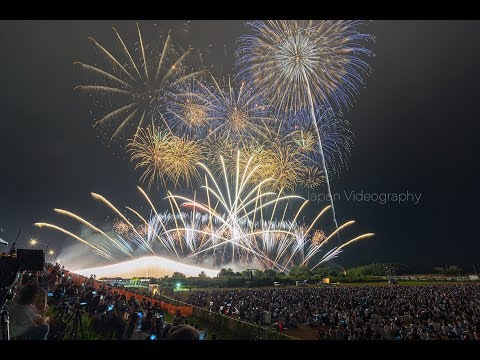 常総きぬ川花火大会 Japan 4K Joso Kinugawa Fireworks Festival 2019 Opening Show オープニング花火 ナイアガラ富士付ミュージックスターマイン