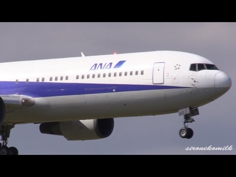 仙台空港/Japan Sendai Airport - ANA Boeing 767-300 Landing and Take off 全日本空輸 ボーイング767の離着陸 航空動画