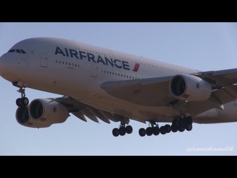 Huge Plane - Air France Airbus A380-800 Landing to Tokyo Narita Int&#039;l Airport 成田国際空港 エールフランス 巨大飛行機着陸