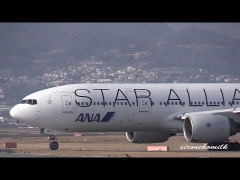 大阪伊丹空港 旅客機離着陸 All Nippon Airways Boeing 777 Landing and Take off | Japan Osaka Itami Airport 全日空