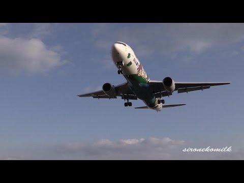 全日空 ゆめジェット Japan Osaka Int&#039;l Airport | ANA Boeing 767-300 Landing and take off 大阪国際空港 旅客機離着陸