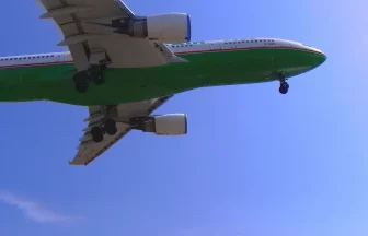 EVA Air Airbus A330-200 B-16310 passes overhead and landing to Sendai Airport