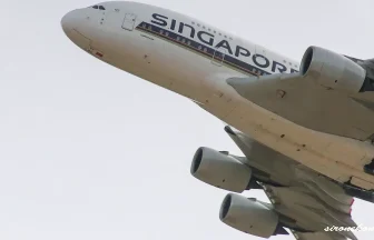 Singapore Airlines Airbus A380-800 9V-SKG Take off from Narita International Airport