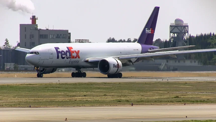 FedEx Express Boeing 777-200F N862FD Landing to B Runway of Tokyo Narita International Airport