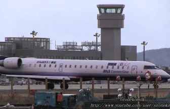 2 Airliners of IBEX Airlines Bombardier CRJ-700 Take off from Sendai Airport