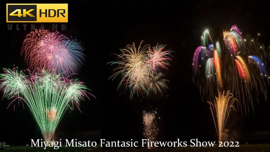 4K HDR HLG | Iki Iki Denen Festival Fantasic Fireworks Show 2022 | Misato, Miyagi Japan