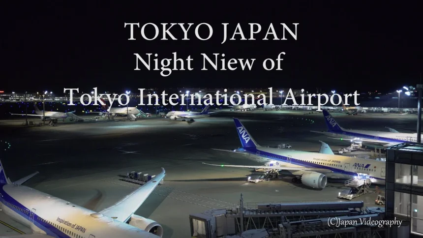 Night Plane Spotting at Tokyo International Airport(Haneda) from observation decks