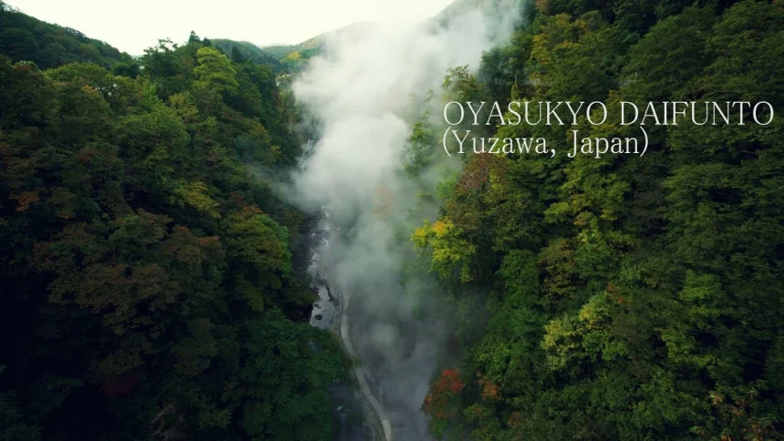 Oyasukyo gorge where hot spring steam spouts | Yuzawa, Akita Japan