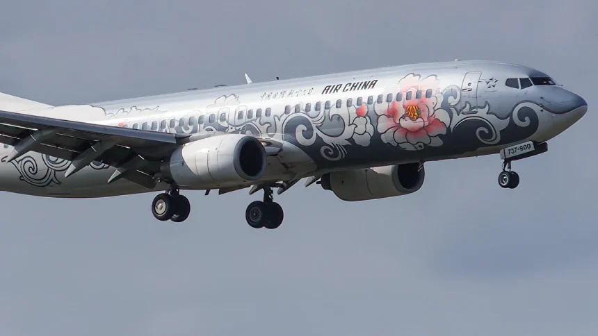 AIR CHINA BOEING 737-800 Silver Peony Library Landing to Sendai Airpor