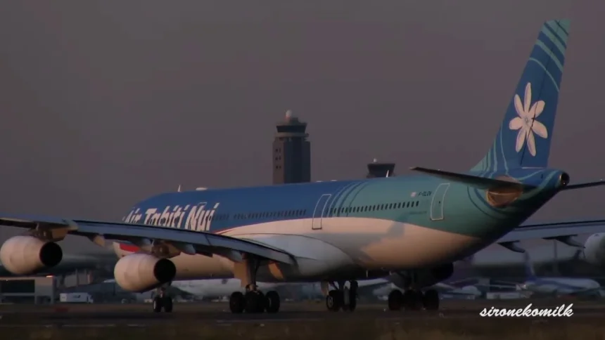 Air Tahiti Nui Airbus A340-300 Take off from Tokyo Narita Int'l Airport