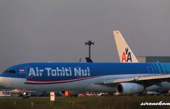 Air Tahiti Nui Airbus A340-300 Take off from Narita International Airport