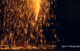 Japanese Traditional firework Tezutsu Hanabi in Kawazu Sakura Festival | Kawazu, Shizuoka Japan