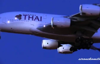Thai Airways Internatinal Airbus A380 Land to Tokyo Narita Int'l Airport