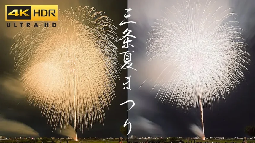 4K HDR Japan Great Fireworks Show 2022 | Sanjo Summer Festival | Sanjo. Niigata Japan